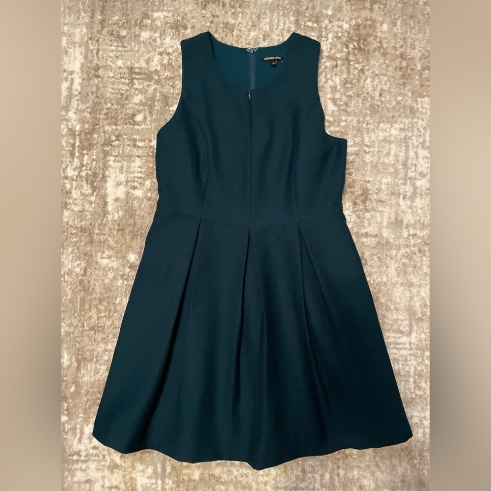 Gianni Bini Deep Teal Mini Pleated Sleeveless Dress size L
